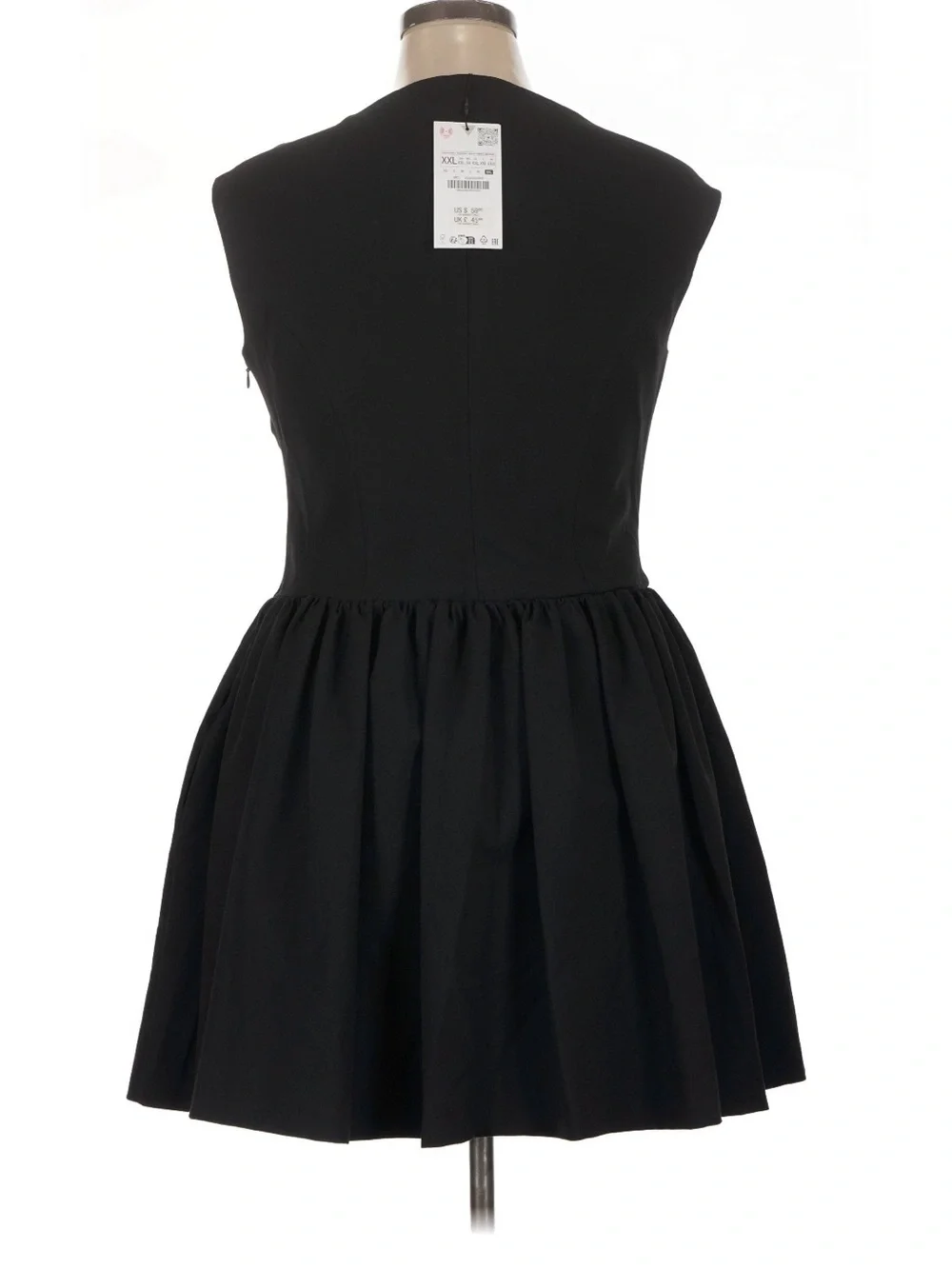 Zara Black Square-Neck Mini Dress